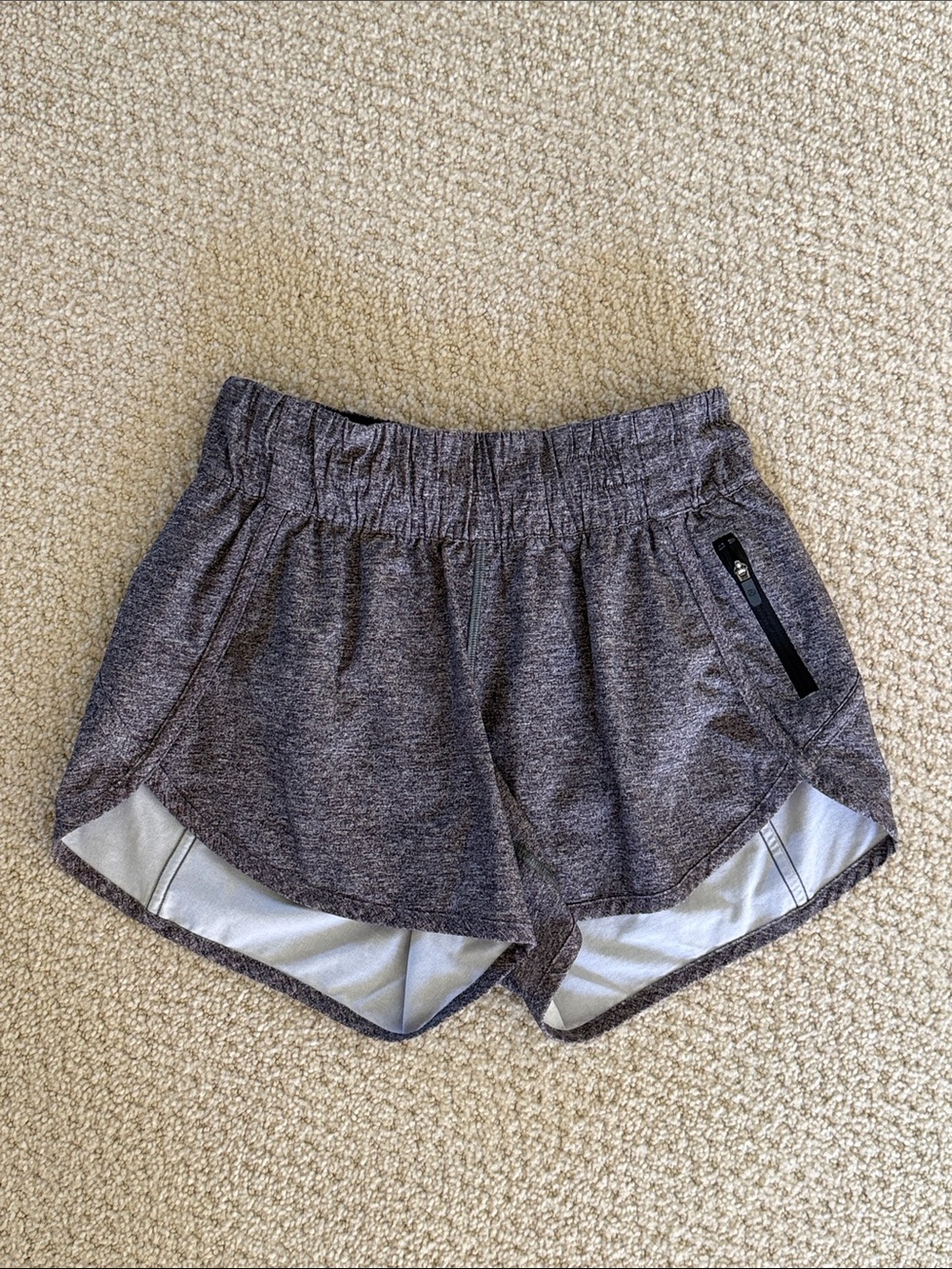 lululemon athletica Women's Dark Heather Gray Athletic Shorts with Zip Pocket